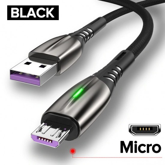 5A QOOVI Fast USB Charging Cable With LED Indicator For Type C & Micro USB