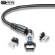 GTWIN Magnetic 540 Degree Rotate USB Cable For iPhone, Type C & Micro USB Cable 