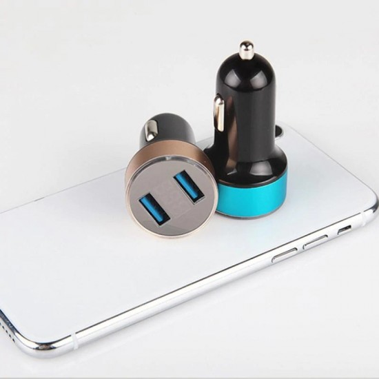 Multi-function Car Charger Dual USB Adapter + Cigarette Lighter LED Voltmeter
